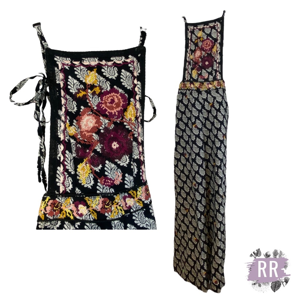 ANTHROPOLOGIE Embroidered Floral Jumpsuit Romper